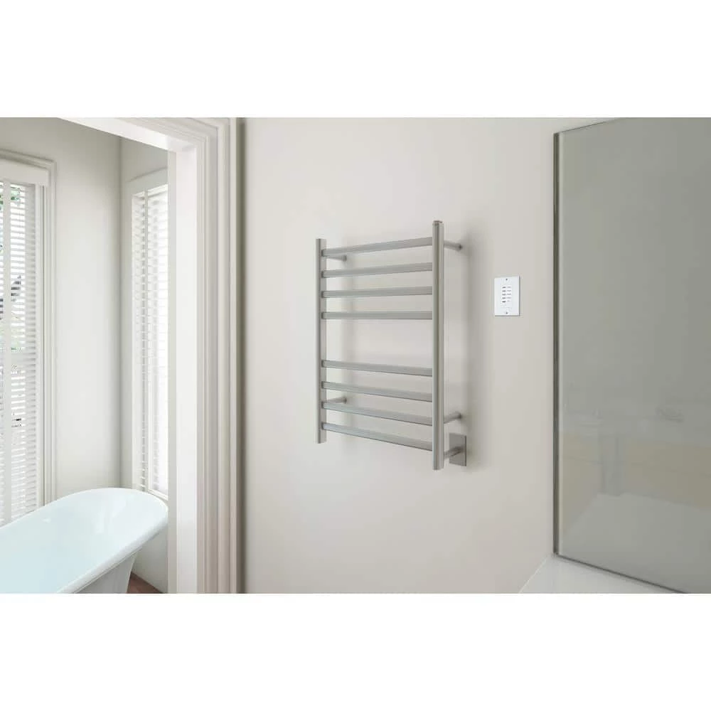 Ancona Prima Dual Extended 8-Bar Hardwired and Plug-In Electric Towel Warmer in Brushed Stainless Steel with Countdown Timer 4 Ancona Prima Dual Extended 8-Bar Hardwired and Plug-In Electric Towel Warmer in Brushed Stainless Steel with Countdown Timer - Image 2