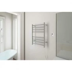 Ancona Prima Dual Extended 8-Bar Hardwired and Plug-in Electric Towel Warmer in Brushed Stainless Steel with Timer 10 Ancona Prima Dual Extended 8-Bar Hardwired and Plug-in Electric Towel Warmer in Brushed Stainless Steel with Timer -Toilet Storage Shop brushed stainless steel ancona towel warmers an 5430t 1f 1000