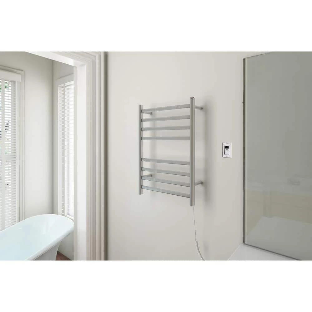 Ancona Prima Dual Extended 8-Bar Hardwired and Plug-in Electric Towel Warmer in Brushed Stainless Steel with Timer 6 Ancona Prima Dual Extended 8-Bar Hardwired and Plug-in Electric Towel Warmer in Brushed Stainless Steel with Timer - Image 4