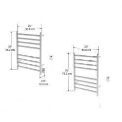 Ancona Prima Dual Extended 8-Bar Hardwired and Plug-in Electric Towel Warmer in Brushed Stainless Steel with Timer 11 Ancona Prima Dual Extended 8-Bar Hardwired and Plug-in Electric Towel Warmer in Brushed Stainless Steel with Timer -Toilet Storage Shop brushed stainless steel ancona towel warmers an 5430t 44 1000