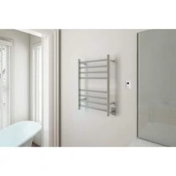 Ancona Prima Dual Extended 8-Bar Hardwired and Plug-in Electric Towel Warmer in Brushed Stainless Steel with Timer 9 Ancona Prima Dual Extended 8-Bar Hardwired and Plug-in Electric Towel Warmer in Brushed Stainless Steel with Timer -Toilet Storage Shop brushed stainless steel ancona towel warmers an 5430t 4f 1000