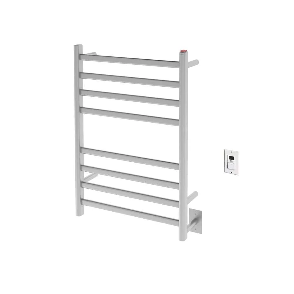 Ancona Prima Dual Extended 8-Bar Hardwired and Plug-in Electric Towel Warmer in Brushed Stainless Steel with Timer 3 Ancona Prima Dual Extended 8-Bar Hardwired and Plug-in Electric Towel Warmer in Brushed Stainless Steel with Timer