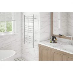 Ancona Lustra OBT 12-Bar Hardwired and Plug-in Electric Towel Warmer with Integrated Timer in Brushed Stainless Steel -Toilet Storage Shop brushed stainless steel ancona towel warmers an 5444 66 1000