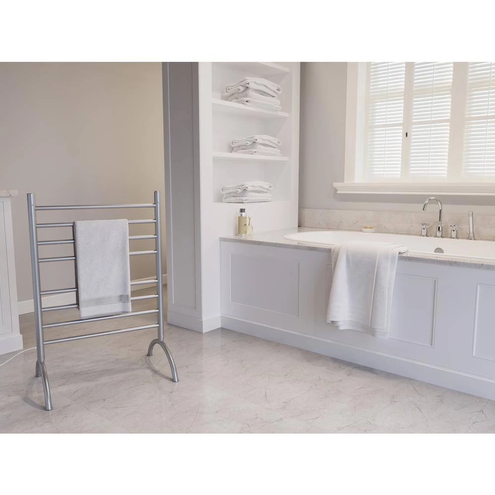 Ancona Essentia 8-Bar Freestanding Plug-in Towel Warmer in Brushed Stainless Steel 3 Ancona Essentia 8-Bar Freestanding Plug-in Towel Warmer in Brushed Stainless Steel - Image 2