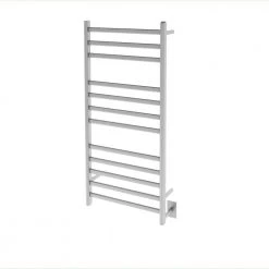 Ancona Prima Dual XL12-Bar Hardwired and Plug-in Electric Towel Warmer in Brushed Stainless Steel