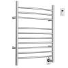 Ancona Comfort 10S 10-Bar Hardwired Electric Towel Warmer with Wall Timer in Brushed Stainless Steel