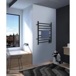 Kingston Brass Templeton Radiant 8-Bar Electric Towel Warmer in Matte Black -Toilet Storage Shop brushed stainless steel kingston brass towel warmers htww3624mb 44 1000