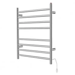 Kingston Brass Templeton Radiant 8-Bar Electric Towel Warmer in Brushed Stainless Steel