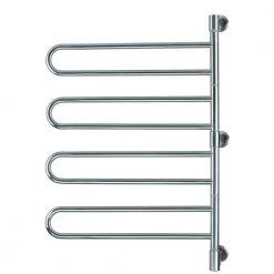 Amba Swivel Jill Large 8-Bar Plug-in Electric Towel Warmer in Brushed Stainless Steel