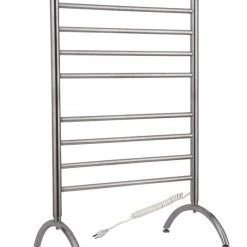 WarmlyYours Barcelona 8-Bars Plug-In 120-Volt 37 in. Stainless Steel Towel Warmer in Brushed
