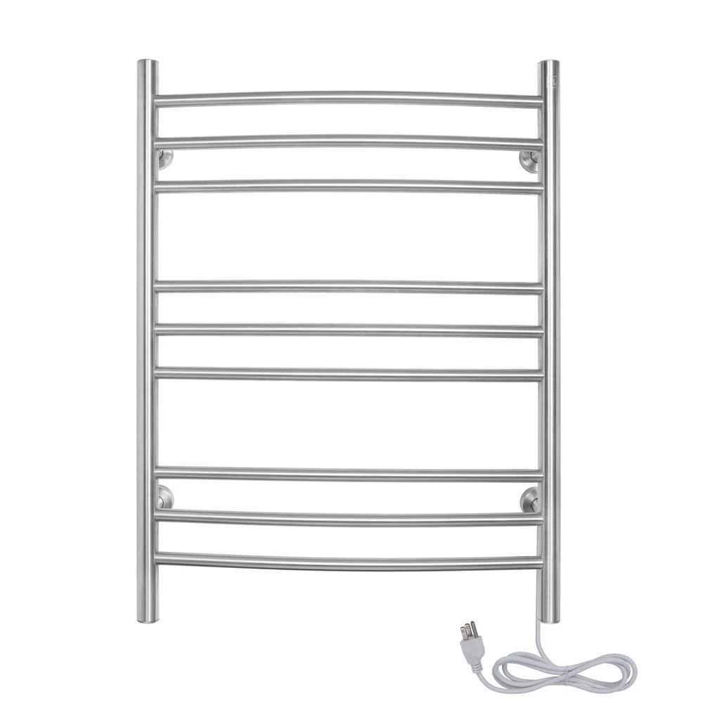 WarmlyYours 32 in. 9-Bars Stainless Steel Riviera Dual Connect Towel Warmer in Brushed 10 WarmlyYours 32 in. 9-Bars Stainless Steel Riviera Dual Connect Towel Warmer in Brushed - Image 8