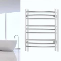 WarmlyYours 32 in. 9-Bars Stainless Steel Riviera Dual Connect Towel Warmer in Brushed 13 WarmlyYours 32 in. 9-Bars Stainless Steel Riviera Dual Connect Towel Warmer in Brushed -Toilet Storage Shop brushed warmlyyours towel warmers tw r09bs hp c3 1000