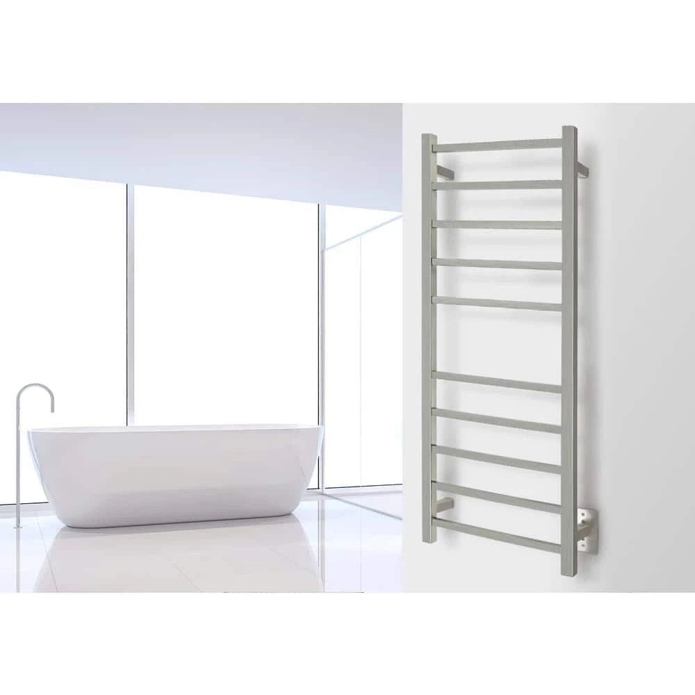 WarmlyYours 10-Bar Sydney Towel Warmer, Hardwired, Brushed Stainless Steel 4 WarmlyYours 10-Bar Sydney Towel Warmer, Hardwired, Brushed Stainless Steel - Image 2