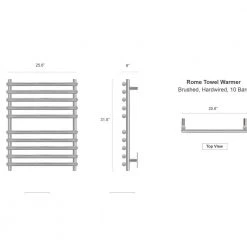 WarmlyYours Rome 10-Bars Hardwired 120-Volt 31 in. Towel Warmer in Brushed Stainless Steel 8 WarmlyYours Rome 10-Bars Hardwired 120-Volt 31 in. Towel Warmer in Brushed Stainless Steel -Toilet Storage Shop brushed warmlyyours towel warmers tws7 rom10bh 4f 1000