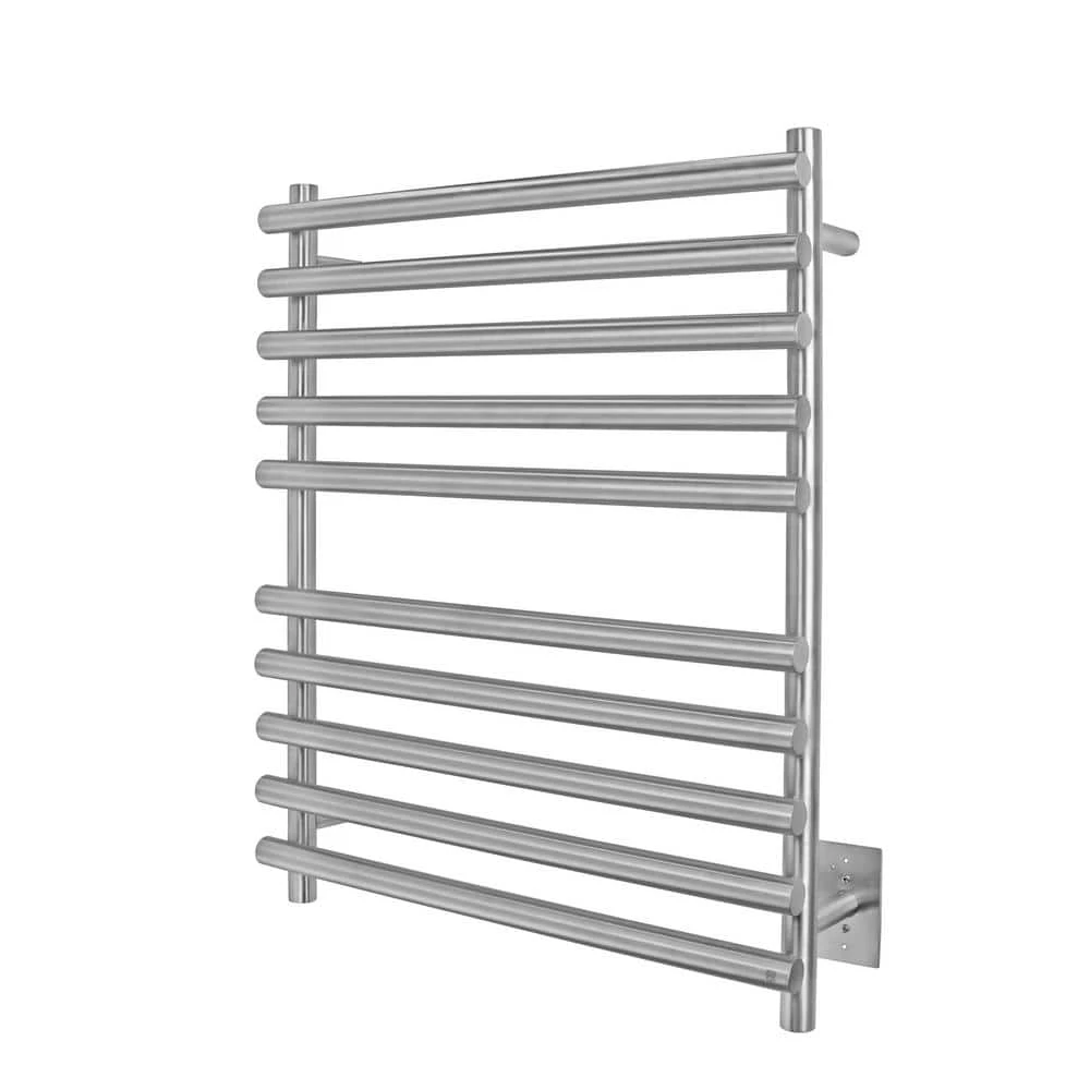 WarmlyYours Rome 10-Bars Hardwired 120-Volt 31 in. Towel Warmer in Brushed Stainless Steel 3 WarmlyYours Rome 10-Bars Hardwired 120-Volt 31 in. Towel Warmer in Brushed Stainless Steel