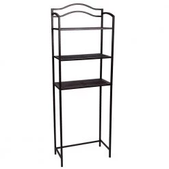 HOUSEHOLD ESSENTIALS 23.5 in. W Over the Toilet 3-Tier Rack in Expresso