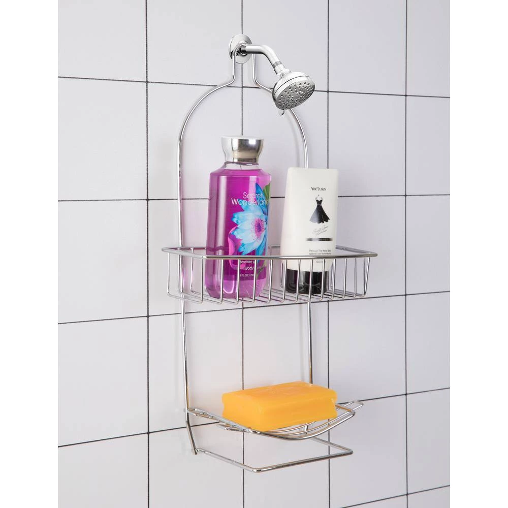 Basicwise Metal Wire Hanging Bathroom Shower Storage Rack 4 Basicwise Metal Wire Hanging Bathroom Shower Storage Rack - Image 2