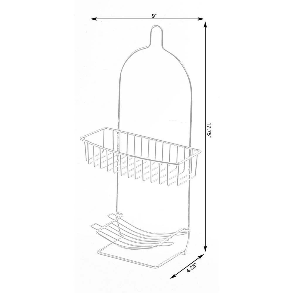 Basicwise Metal Wire Hanging Bathroom Shower Storage Rack 8 Basicwise Metal Wire Hanging Bathroom Shower Storage Rack - Image 6
