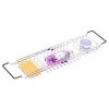Basicwise Expandable Metal Bathtub Caddy with Rubber Handles -Toilet Storage Shop chrome basicwise shower caddies qi003491 64 1000