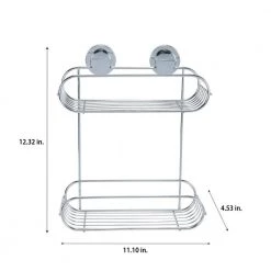 Bath Bliss 2-Tier Suction Cup Bathroom Baskets in Chrome 11 Bath Bliss 2-Tier Suction Cup Bathroom Baskets in Chrome -Toilet Storage Shop chrome bath bliss shower caddies 10086 chr 44 1000