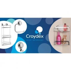 Croydex Stick 'n' Lock Two Tier Cosmetic Basket 20.6 x 10.2 x 6.4 inches 13 Croydex Stick 'n' Lock Two Tier Cosmetic Basket 20.6 x 10.2 x 6.4 inches -Toilet Storage Shop chrome croydex shower caddies qm290541us c3 1000