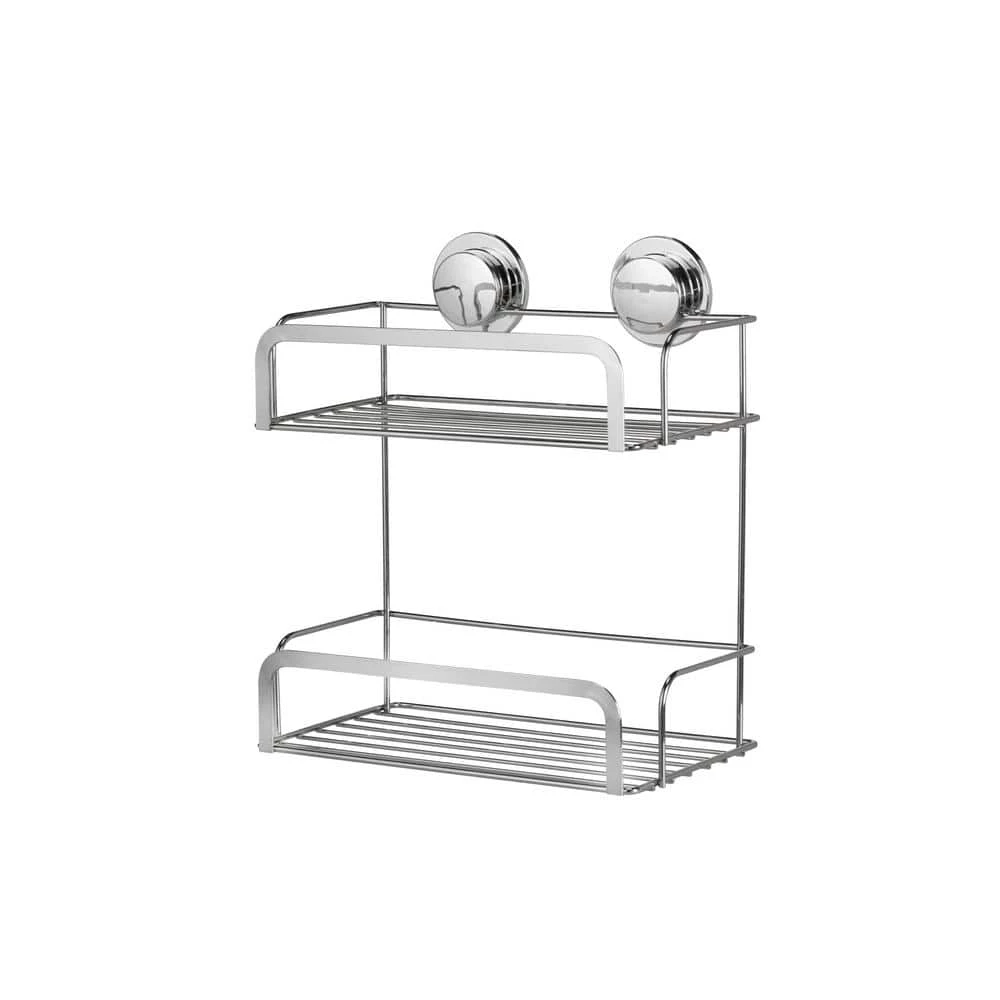 Croydex Stick 'n' Lock Two Tier Cosmetic Basket 20.6 x 10.2 x 6.4 inches 4 Croydex Stick 'n' Lock Two Tier Cosmetic Basket 20.6 x 10.2 x 6.4 inches - Image 2