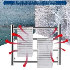EPOWP 4-Bar Wall Mount Electric Hardwired Towel Warmer in Stainless Steel -Toilet Storage Shop chrome epowp towel warmers syxyl85631998 1f 1000