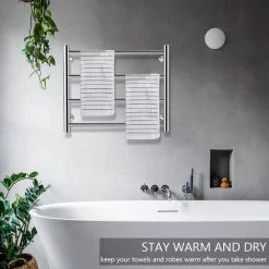 EPOWP 4-Bar Wall Mount Electric Hardwired Towel Warmer in Stainless Steel -Toilet Storage Shop chrome epowp towel warmers syxyl85631998 c3 1000