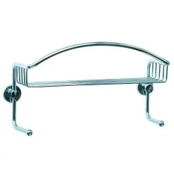 No Drilling Required Draad Rustproof Solid Brass Shower Caddy 12 in. Single Shelf in Chrome