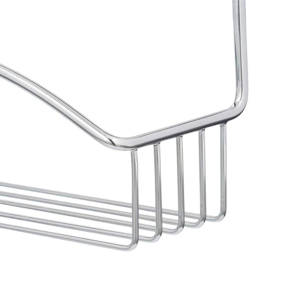 No Drilling Required Draad Rustproof Solid Brass Shower Caddy 12 in. Double Shelf in Chrome 5 No Drilling Required Draad Rustproof Solid Brass Shower Caddy 12 in. Double Shelf in Chrome - Image 3