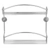 No Drilling Required Draad Rustproof Solid Brass Shower Caddy 12 in. Double Shelf in Chrome -Toilet Storage Shop chrome no drilling required shower caddies dk230 chr 64 1000