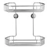 No Drilling Required Draad Rustproof Solid Brass Shower Caddy 11 in. Double Shelf- Angled in Chrome 1 No Drilling Required Draad Rustproof Solid Brass Shower Caddy 11 in. Double Shelf- Angled in Chrome -Toilet Storage Shop chrome no drilling required shower caddies dk240 chr 64 1000