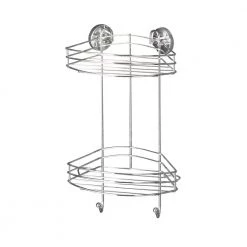 Wenko Vacuum Loc 2-Tier Corner Rack in Chrome