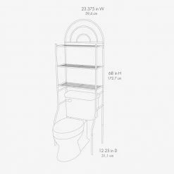 Zenna Home Arch Metal 23 in. W x 68.3 in. H x 10.5 in. D Chrome Over-the-Toilet Storage 11 Zenna Home Arch Metal 23 in. W x 68.3 in. H x 10.5 in. D Chrome Over-the-Toilet Storage -Toilet Storage Shop chrome zenna home over the toilet storage 2501s 44 1000