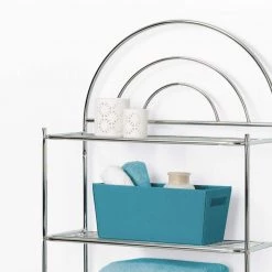 Zenna Home Arch Metal 23 in. W x 68.3 in. H x 10.5 in. D Chrome Over-the-Toilet Storage 9 Zenna Home Arch Metal 23 in. W x 68.3 in. H x 10.5 in. D Chrome Over-the-Toilet Storage -Toilet Storage Shop chrome zenna home over the toilet storage 2501s 4f 1000
