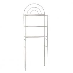 Zenna Home Arch Metal 23 in. W x 68.3 in. H x 10.5 in. D Chrome Over-the-Toilet Storage