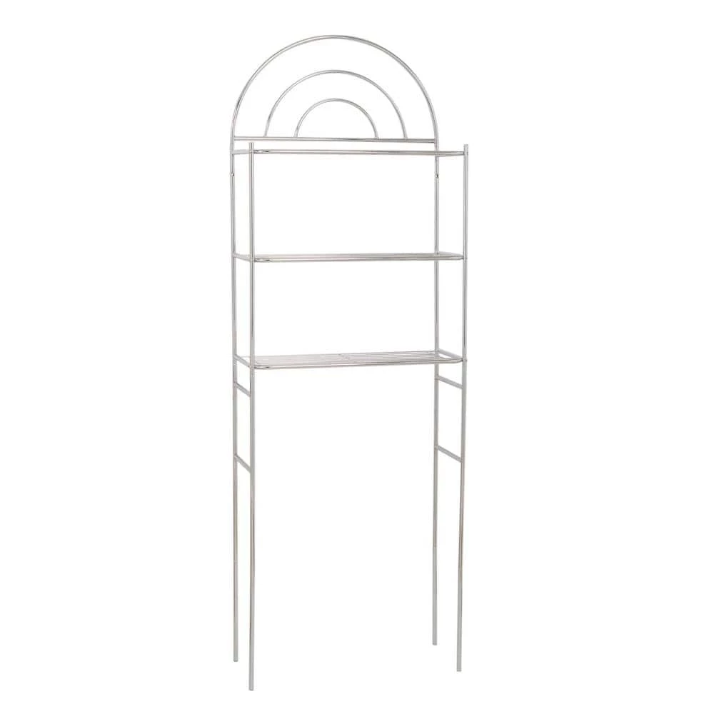 Zenna Home Arch Metal 23 in. W x 68.3 in. H x 10.5 in. D Chrome Over-the-Toilet Storage 3 Zenna Home Arch Metal 23 in. W x 68.3 in. H x 10.5 in. D Chrome Over-the-Toilet Storage