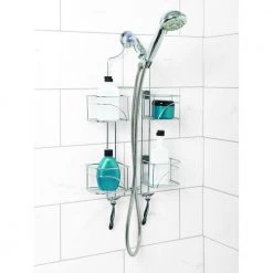 Zenna Home Expandable Shower Head Caddy for Hand Held Shower or Tall Bottles in Chrome 17 Zenna Home Expandable Shower Head Caddy for Hand Held Shower or Tall Bottles in Chrome -Toilet Storage Shop chrome zenna home shower caddies 7446ss 4f 1000