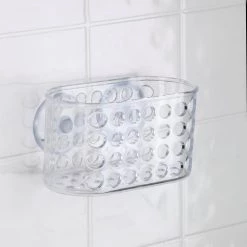 Bath Bliss Bathroom Organizer with Suction in Clear -Toilet Storage Shop clear bath bliss shower caddies 3979 4f 1000