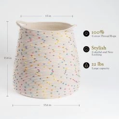 Unbranded Lanna Freestanding Laundry Basket with Folded And Carried in Colorful 1-Pack -Toilet Storage Shop colorful shower caddies yxx x026 4f 1000