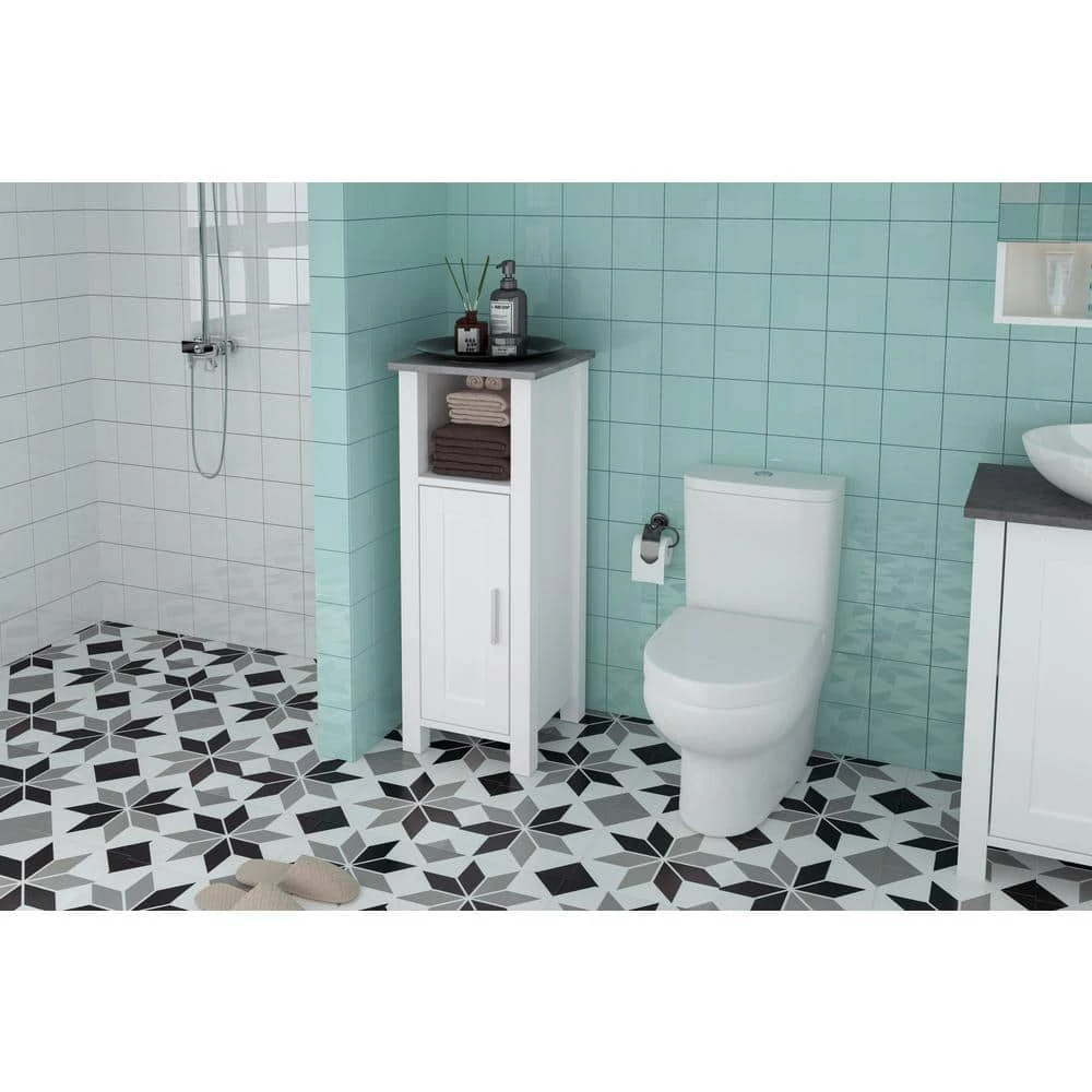 Aurora Decor AMA 11.93 in. W x 11.81 in. H x 31.5 in. D White Over-the-Toilet Storage Contracted and bathroom cabinets 7 Aurora Decor AMA 11.93 in. W x 11.81 in. H x 31.5 in. D White Over-the-Toilet Storage Contracted and bathroom cabinets - Image 5