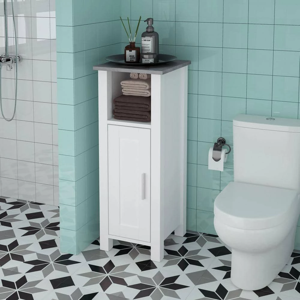 Aurora Decor AMA 11.93 in. W x 11.81 in. H x 31.5 in. D White Over-the-Toilet Storage Contracted and bathroom cabinets 4 Aurora Decor AMA 11.93 in. W x 11.81 in. H x 31.5 in. D White Over-the-Toilet Storage Contracted and bathroom cabinets - Image 2