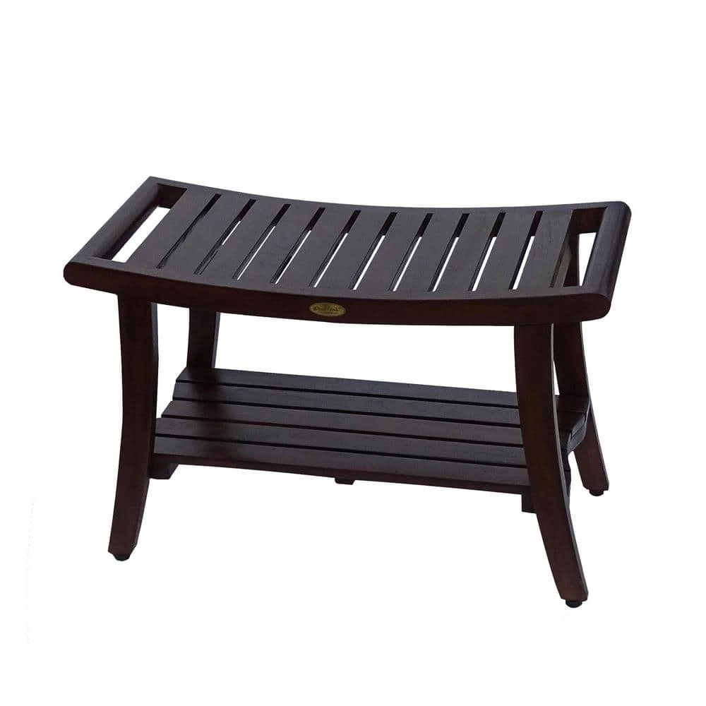 DecoTeak Harmony 30 in. Teak Shower Bench with Shelf And LiftAide Arms 4 DecoTeak Harmony 30 in. Teak Shower Bench with Shelf And LiftAide Arms - Image 2