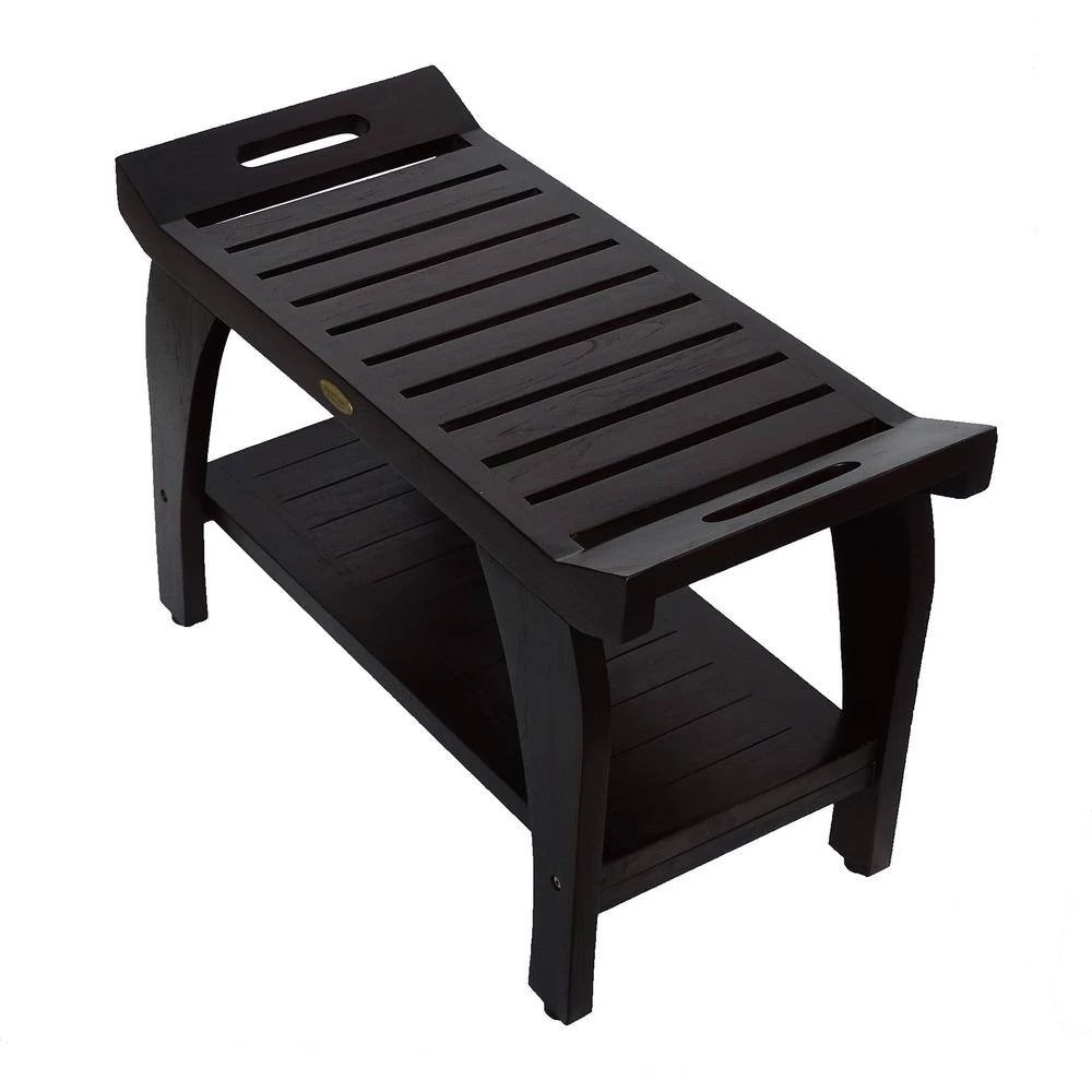 DecoTeak Tranquility 30 in. Teak Shower Bench with Shelf 5 DecoTeak Tranquility 30 in. Teak Shower Bench with Shelf - Image 3