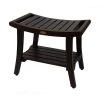 DecoTeak Harmony 24 in. L Teak Shower Bench with Shelf and LiftAide Arms -Toilet Storage Shop decoteak proprietary decoteak shower seats dt155 64 1000