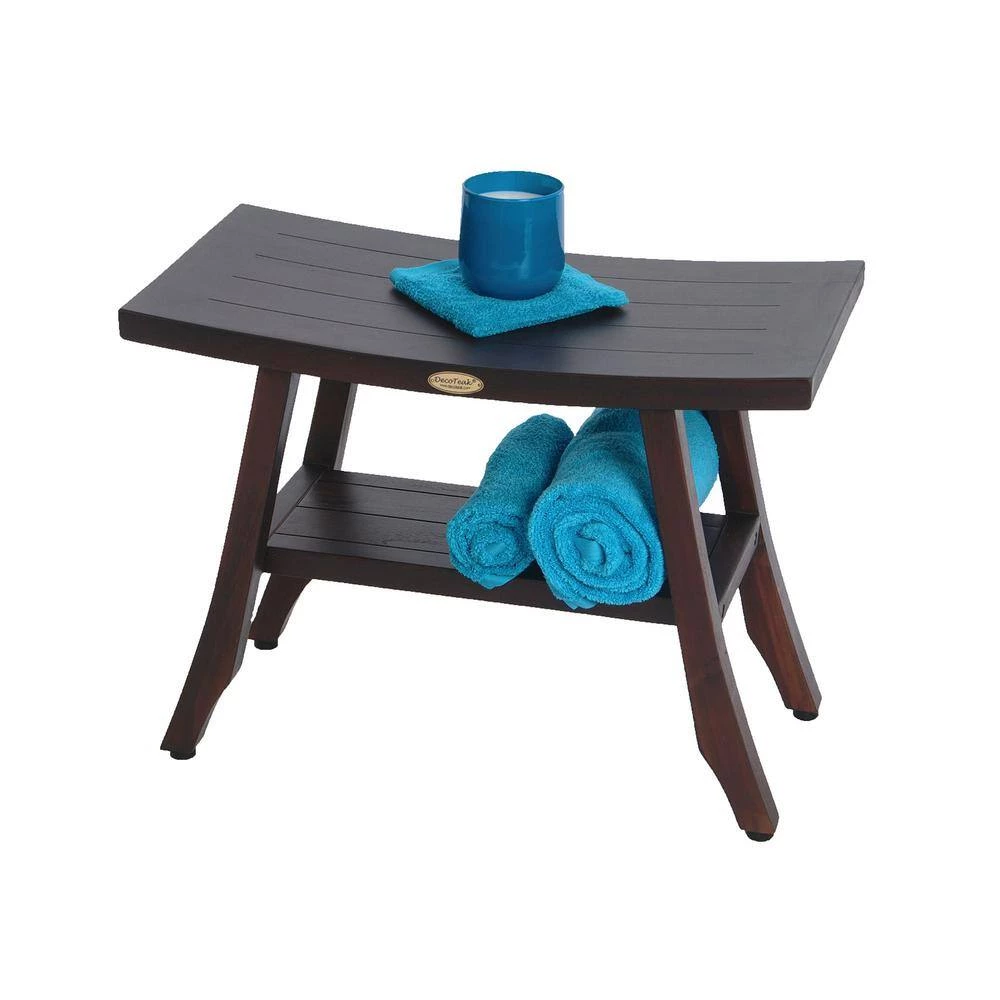 DecoTeak Satori 24 in. Eastern Style Teak Shower Bench with Shelf 6 DecoTeak Satori 24 in. Eastern Style Teak Shower Bench with Shelf - Image 4