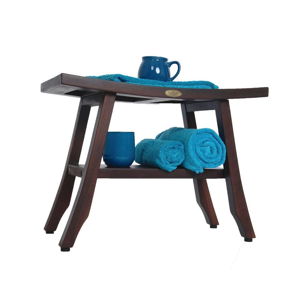 DecoTeak Satori 24 in. Eastern Style Teak Shower Bench with Shelf 7 DecoTeak Satori 24 in. Eastern Style Teak Shower Bench with Shelf - Image 5