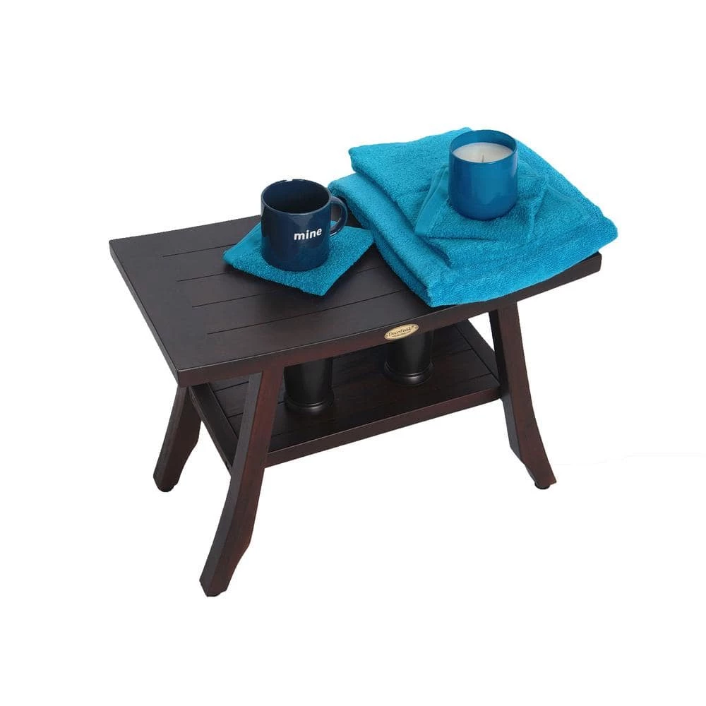 DecoTeak Satori 24 in. Eastern Style Teak Shower Bench with Shelf 5 DecoTeak Satori 24 in. Eastern Style Teak Shower Bench with Shelf - Image 3