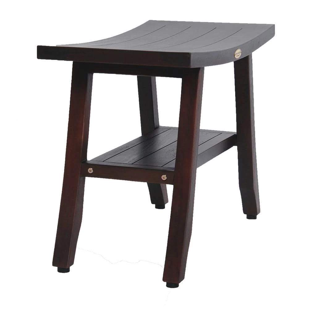 DecoTeak Satori 24 in. Eastern Style Teak Shower Bench with Shelf 4 DecoTeak Satori 24 in. Eastern Style Teak Shower Bench with Shelf - Image 2