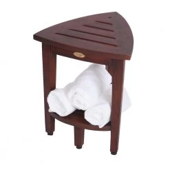 DecoTeak Oasis Compact Teak Corner Shower Bench with Shelf 8 DecoTeak Oasis Compact Teak Corner Shower Bench with Shelf -Toilet Storage Shop decoteak proprietary decoteak shower seats dt163 4f 1000